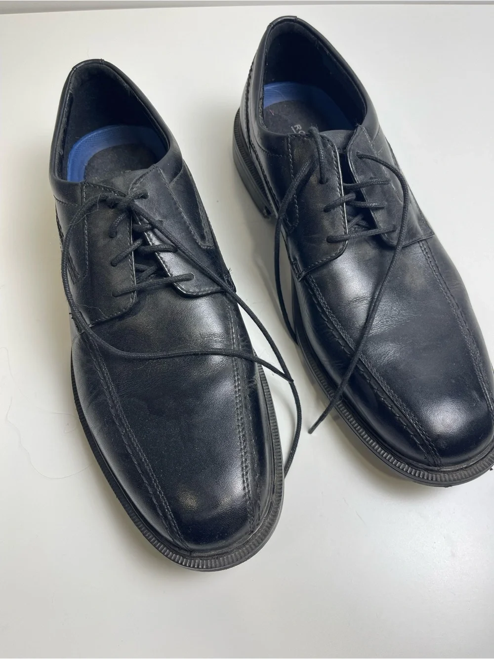 Rockport Black Leather Lace-Up Oxfords men’s size 9.5